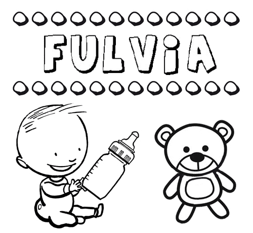 Dibujo con el nombre Fulvia para colorear, pintar e imprimir