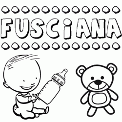 Dibujo con el nombre Fusciana para colorear, pintar e imprimir