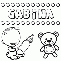 Dibujo con el nombre Gabina para colorear, pintar e imprimir