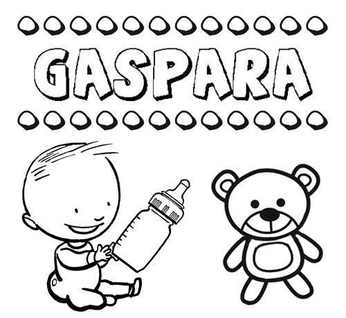 Dibujo con el nombre Gaspara para colorear, pintar e imprimir