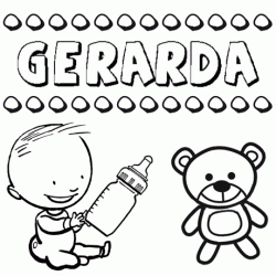 Dibujo con el nombre Gerarda para colorear, pintar e imprimir