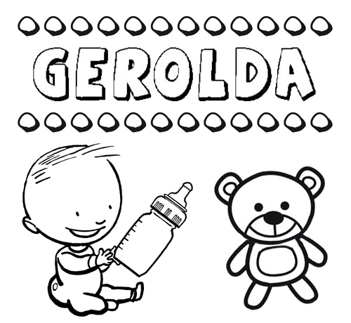 Dibujo con el nombre Gerolda para colorear, pintar e imprimir