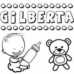 Dibujo con el nombre Gilberta para colorear, pintar e imprimir
