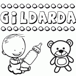 Dibujo con el nombre Gildarda para colorear, pintar e imprimir