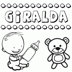 Dibujo con el nombre Giralda para colorear, pintar e imprimir
