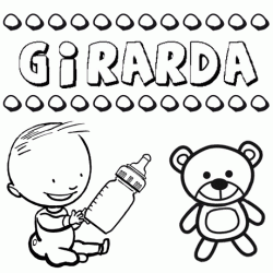 Dibujo con el nombre Girarda para colorear, pintar e imprimir