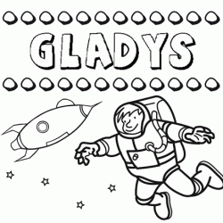 Dibujo con el nombre Gladys para colorear, pintar e imprimir