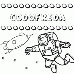 Dibujo con el nombre Godofreda para colorear, pintar e imprimir