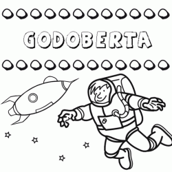 Dibujo con el nombre Godoberta para colorear, pintar e imprimir