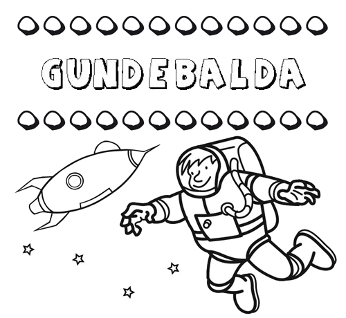 Dibujo con el nombre Gundebalda para colorear, pintar e imprimir
