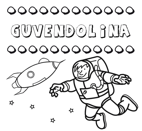 Dibujo con el nombre Guvendolina para colorear, pintar e imprimir