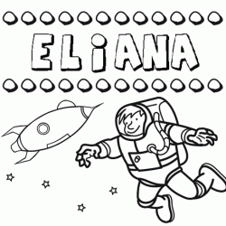 Dibujo con el nombre Eliana para colorear, pintar e imprimir