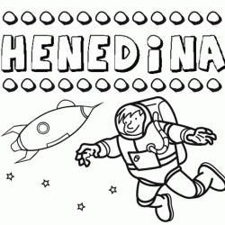 Dibujo con el nombre Henedina para colorear, pintar e imprimir