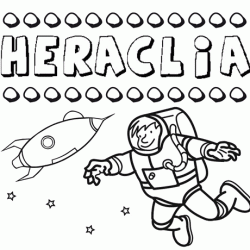Dibujo con el nombre Heraclia para colorear, pintar e imprimir