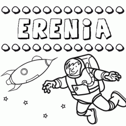 Dibujo con el nombre Erenia para colorear, pintar e imprimir