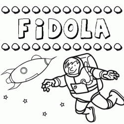 Dibujo con el nombre Fidola para colorear, pintar e imprimir