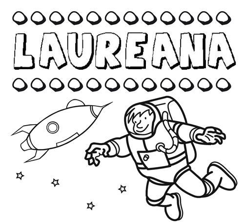 Dibujo con el nombre Laureana para colorear, pintar e imprimir