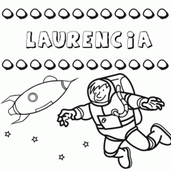 Dibujo con el nombre Laurencia para colorear, pintar e imprimir