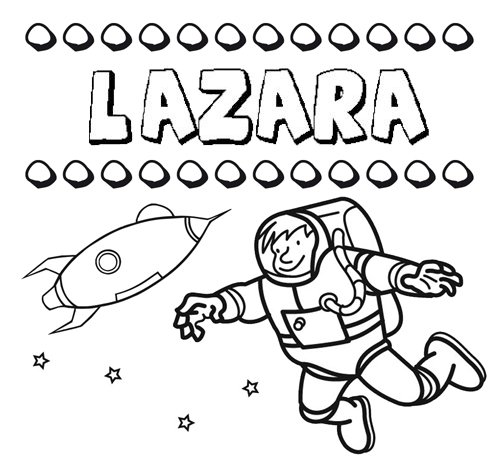 Dibujo con el nombre Lázara para colorear, pintar e imprimir