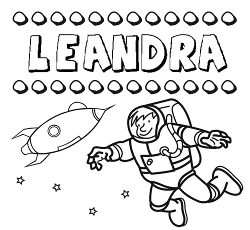 Dibujo con el nombre Leandra para colorear, pintar e imprimir