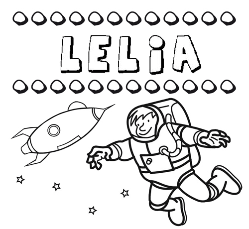 Dibujo con el nombre Lelia para colorear, pintar e imprimir