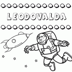Dibujo con el nombre Leodovalda para colorear, pintar e imprimir