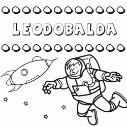 Dibujo con el nombre Leodobalda para colorear, pintar e imprimir