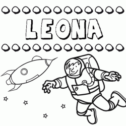 Dibujo con el nombre Leona para colorear, pintar e imprimir