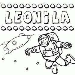 Dibujo con el nombre Leonila para colorear, pintar e imprimir