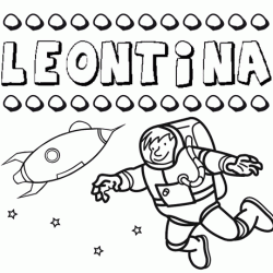 Dibujo con el nombre Leontina para colorear, pintar e imprimir