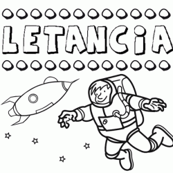 Dibujo con el nombre Letancia para colorear, pintar e imprimir