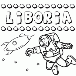 Dibujo con el nombre Liboria para colorear, pintar e imprimir