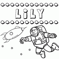 Dibujo con el nombre Lily para colorear, pintar e imprimir