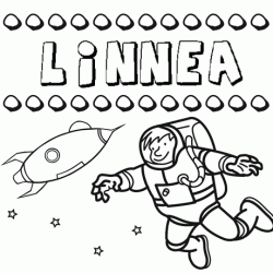 Dibujo con el nombre Linnea para colorear, pintar e imprimir