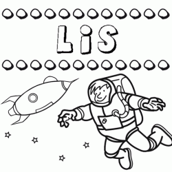 Dibujo con el nombre Lis para colorear, pintar e imprimir