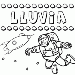 Dibujo con el nombre Lluvia para colorear, pintar e imprimir