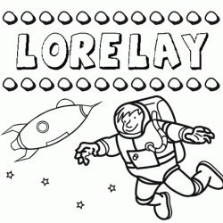 Dibujo con el nombre Lorelay para colorear, pintar e imprimir