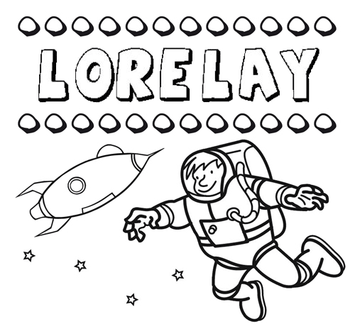 Dibujo con el nombre Lorelay para colorear, pintar e imprimir