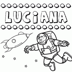 Dibujo con el nombre Luciana para colorear, pintar e imprimir