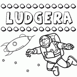 Dibujo con el nombre Ludgera para colorear, pintar e imprimir