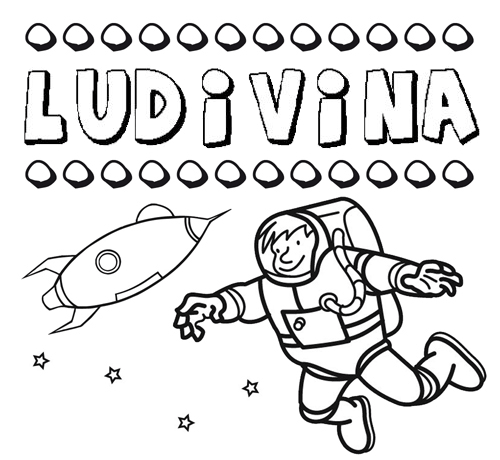 Dibujo con el nombre Ludivina para colorear, pintar e imprimir