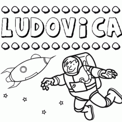 Dibujo con el nombre Ludovica para colorear, pintar e imprimir
