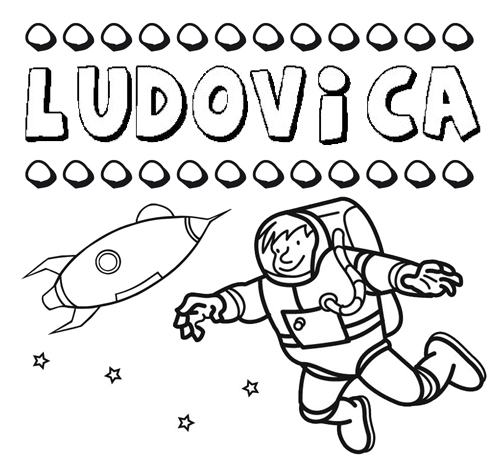 Dibujo con el nombre Ludovica para colorear, pintar e imprimir