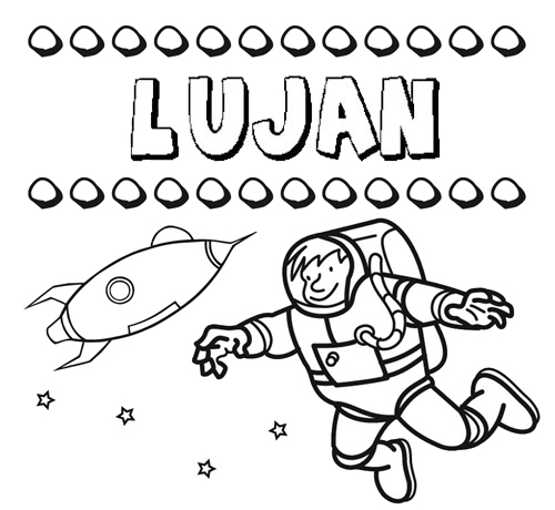 Dibujo con el nombre Luján para colorear, pintar e imprimir
