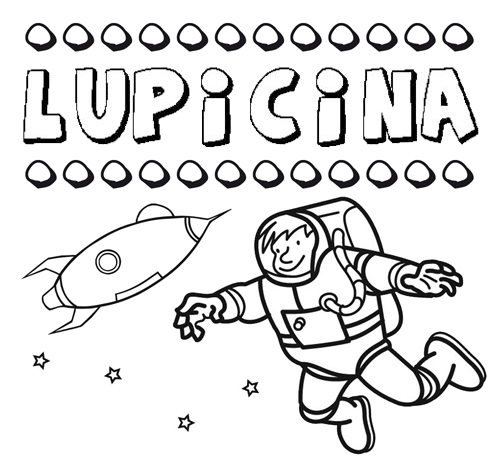 Dibujo con el nombre Lupicina para colorear, pintar e imprimir