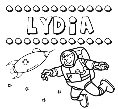 Dibujo con el nombre Lydia para colorear, pintar e imprimir