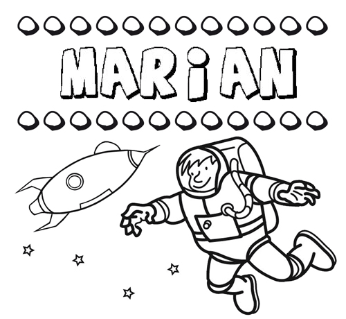 Dibujo con el nombre Marian para colorear, pintar e imprimir