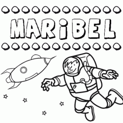 Dibujo con el nombre Maribel para colorear, pintar e imprimir