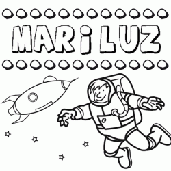 Dibujo con el nombre Mariluz para colorear, pintar e imprimir