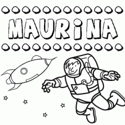 Dibujo con el nombre Maurina para colorear, pintar e imprimir